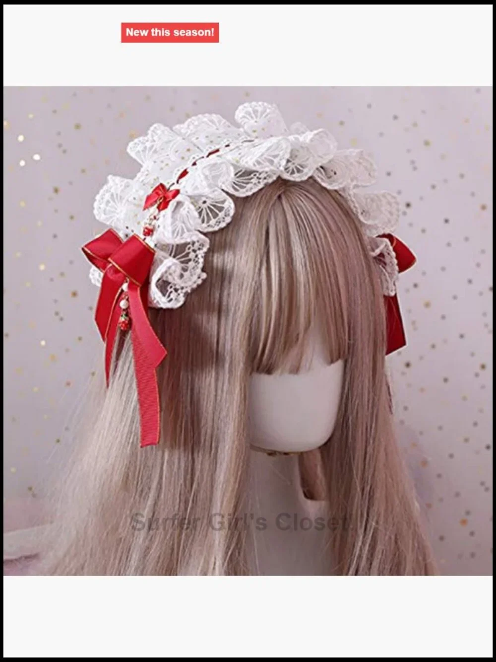 Vintage Lace Hairband Strawberry Maid Cosplay Headpiece